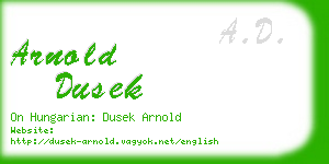 arnold dusek business card
